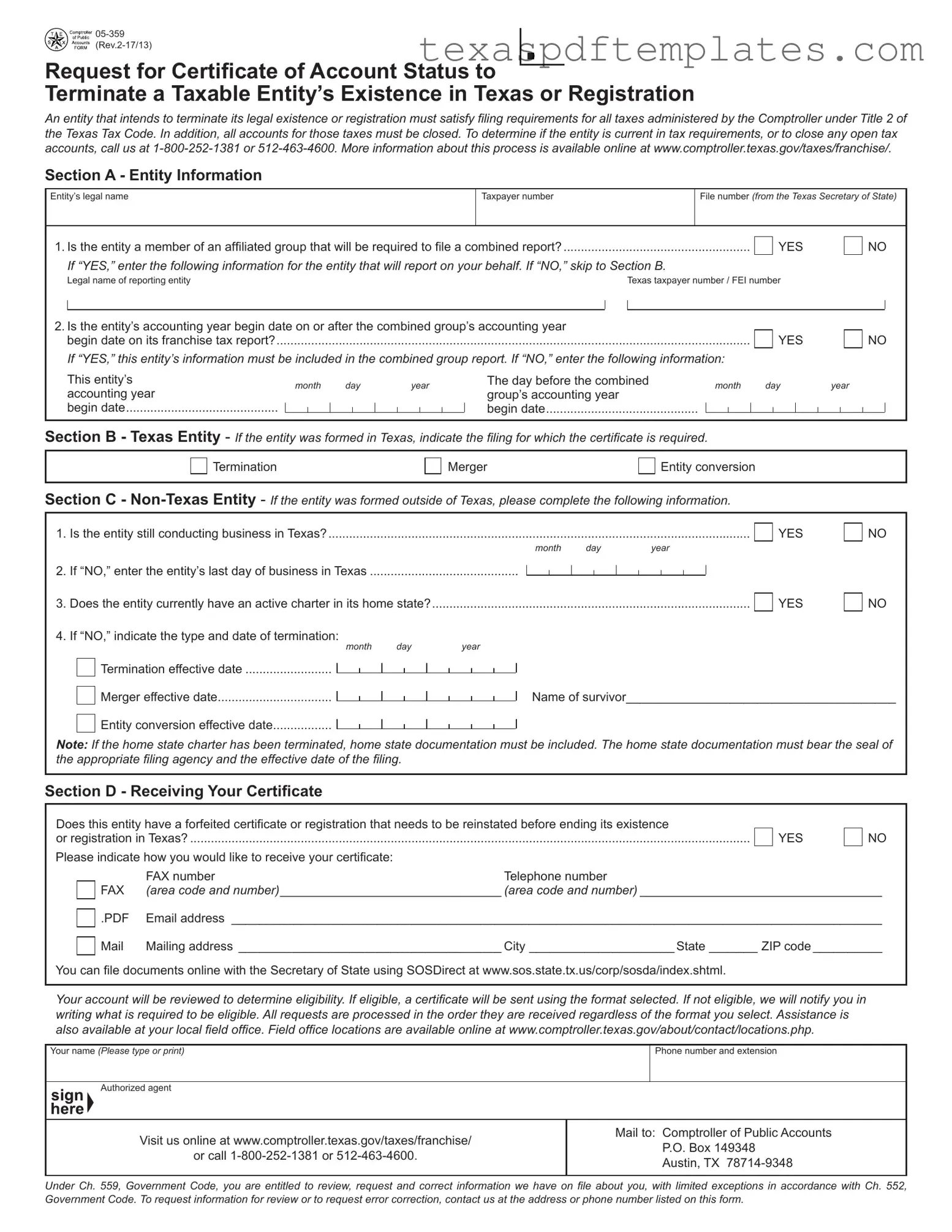 Blank 5 359 Texas PDF Template