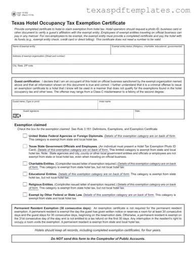 Blank Texas 12 302 PDF Template