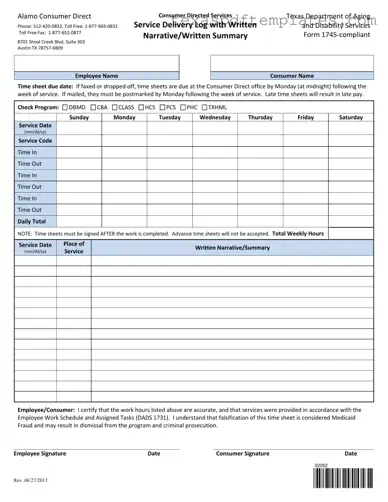 Blank Texas 1745 PDF Template