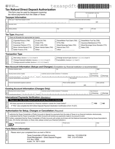 Blank Texas 74 221 PDF Template