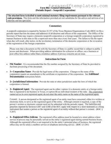 Blank Texas 802 PDF Template