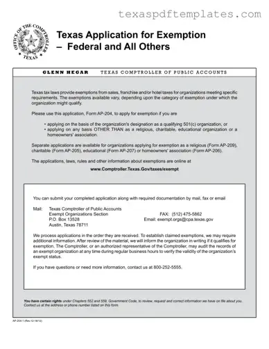 Blank Texas Ap 204 2 PDF Template