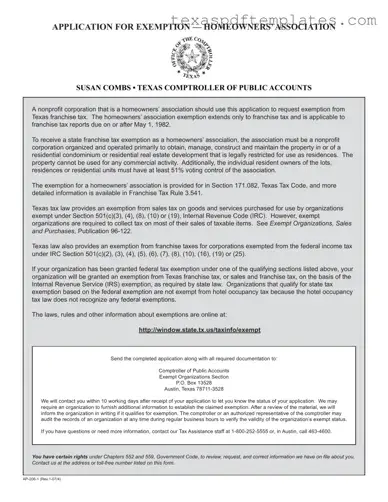 Blank Texas Ap 206 PDF Template