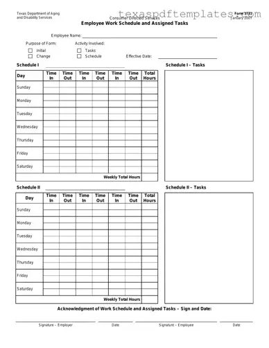 Blank Texas Department Of Aging And Disability Services PDF Template