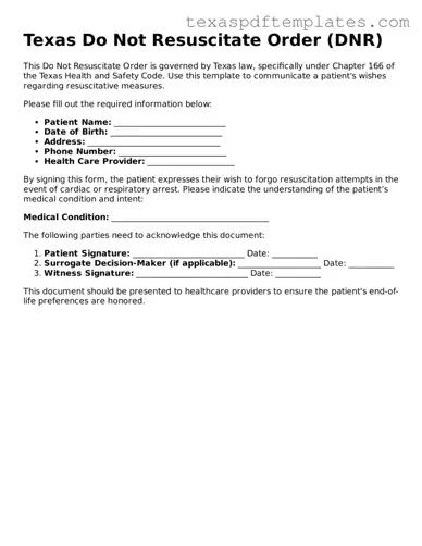 Attorney-Approved Texas Do Not Resuscitate Order Template