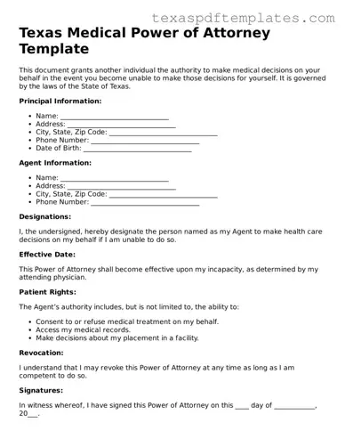 Attorney-Approved Texas Medical Power of Attorney Template