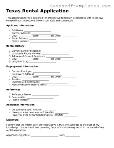 Attorney-Approved Texas Rental Application Template