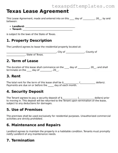 Attorney-Approved Texas Lease Agreement Template