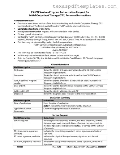 Blank Texas Medicaid Tp 1 PDF Template