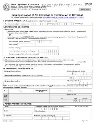 Blank Texas Notice PDF Template