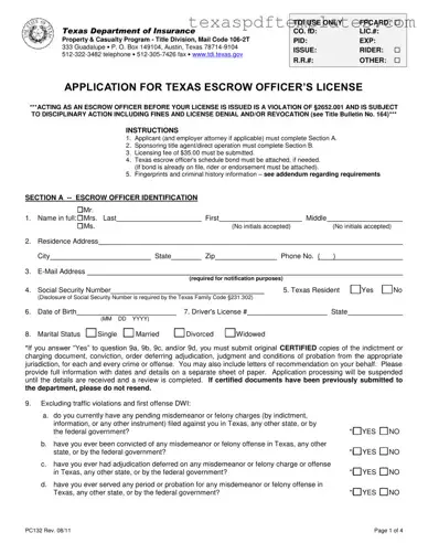 Blank Texas Pc132 PDF Template