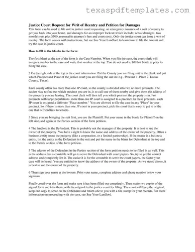 Blank Texas Plaintiffs Petition PDF Template