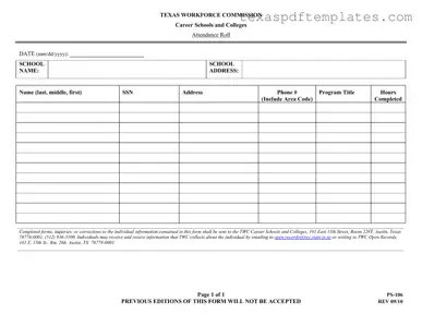 Blank Texas Ps 106 PDF Template