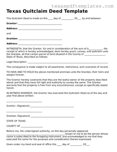 Attorney-Approved Texas Quitclaim Deed Template