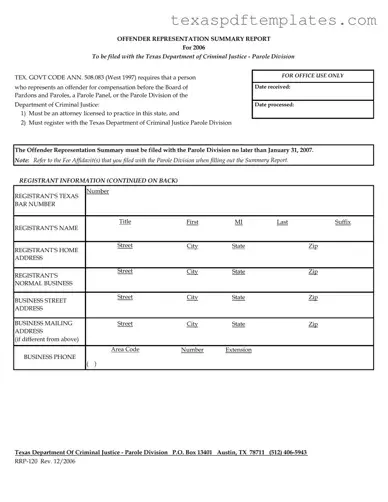 Blank Texas Rrp 120 PDF Template