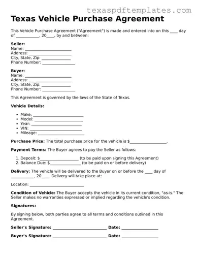 Attorney-Approved Texas Vehicle Purchase Agreement Template