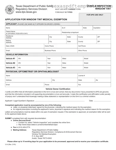 Blank Texas Vi 4 PDF Template