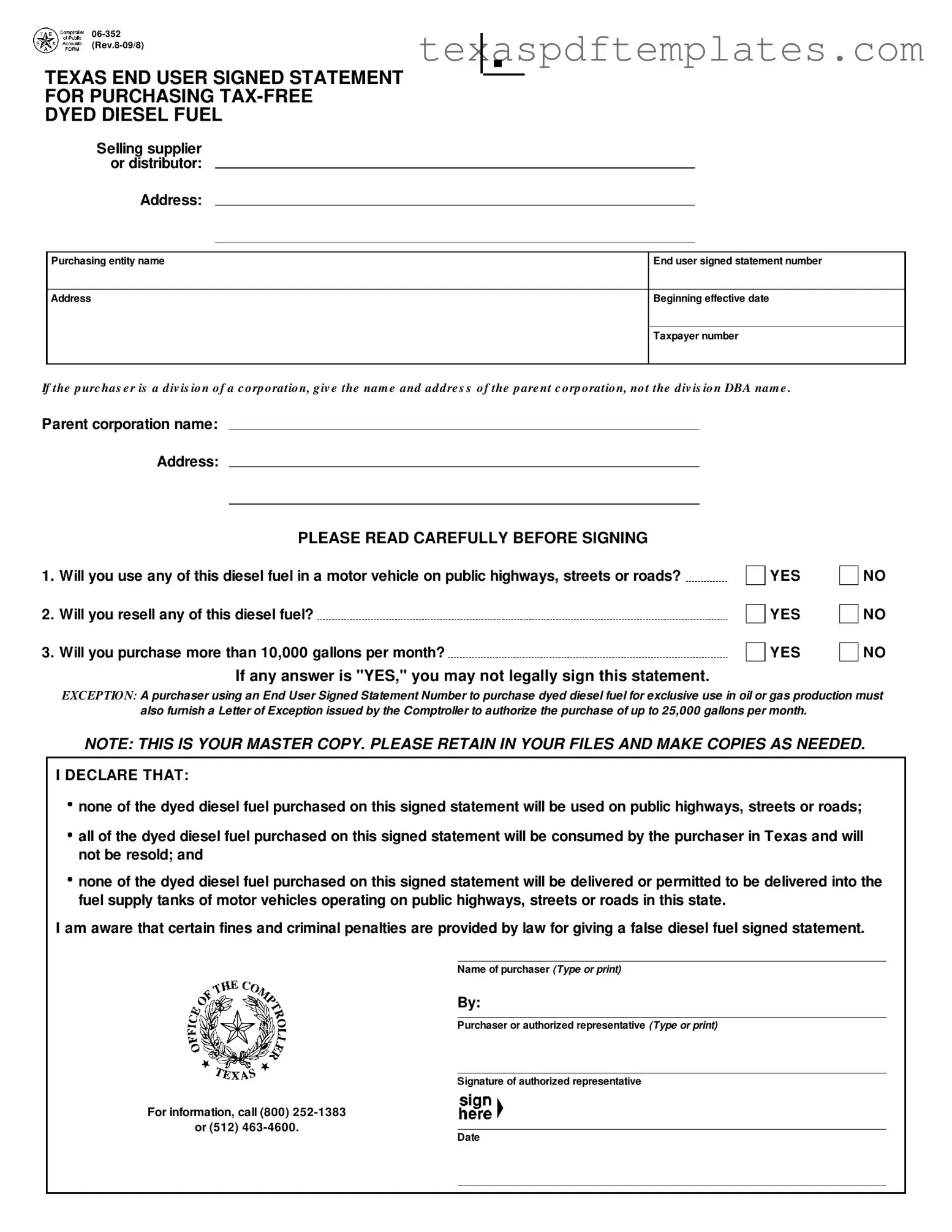Blank Texas 06 352 PDF Template