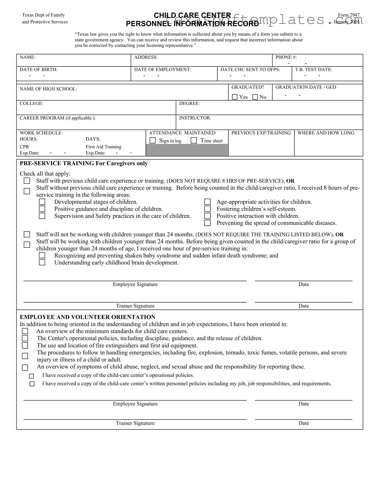 Blank Texas 2947 PDF Template