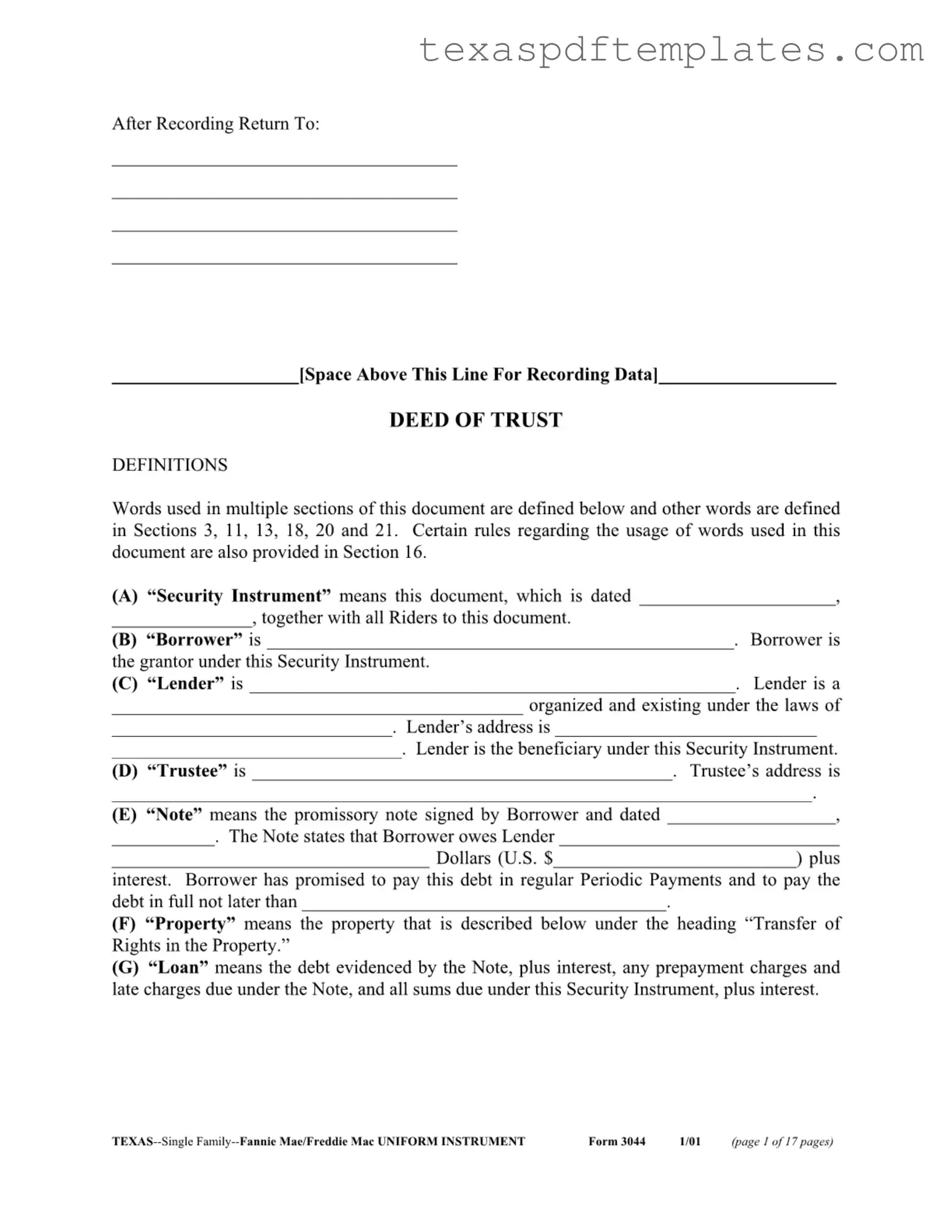 Blank Texas 3044 PDF Template