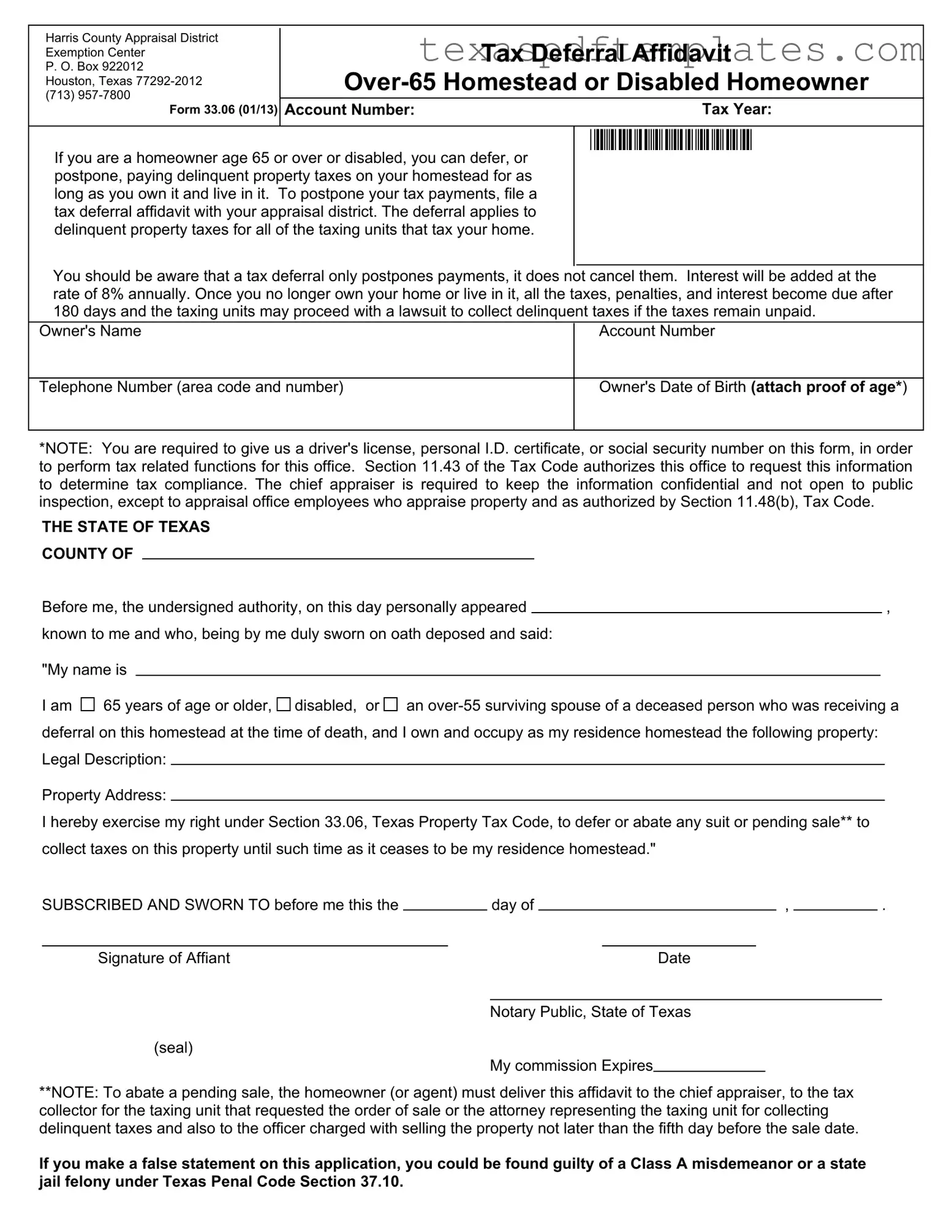 Blank Texas 33 06 PDF Template
