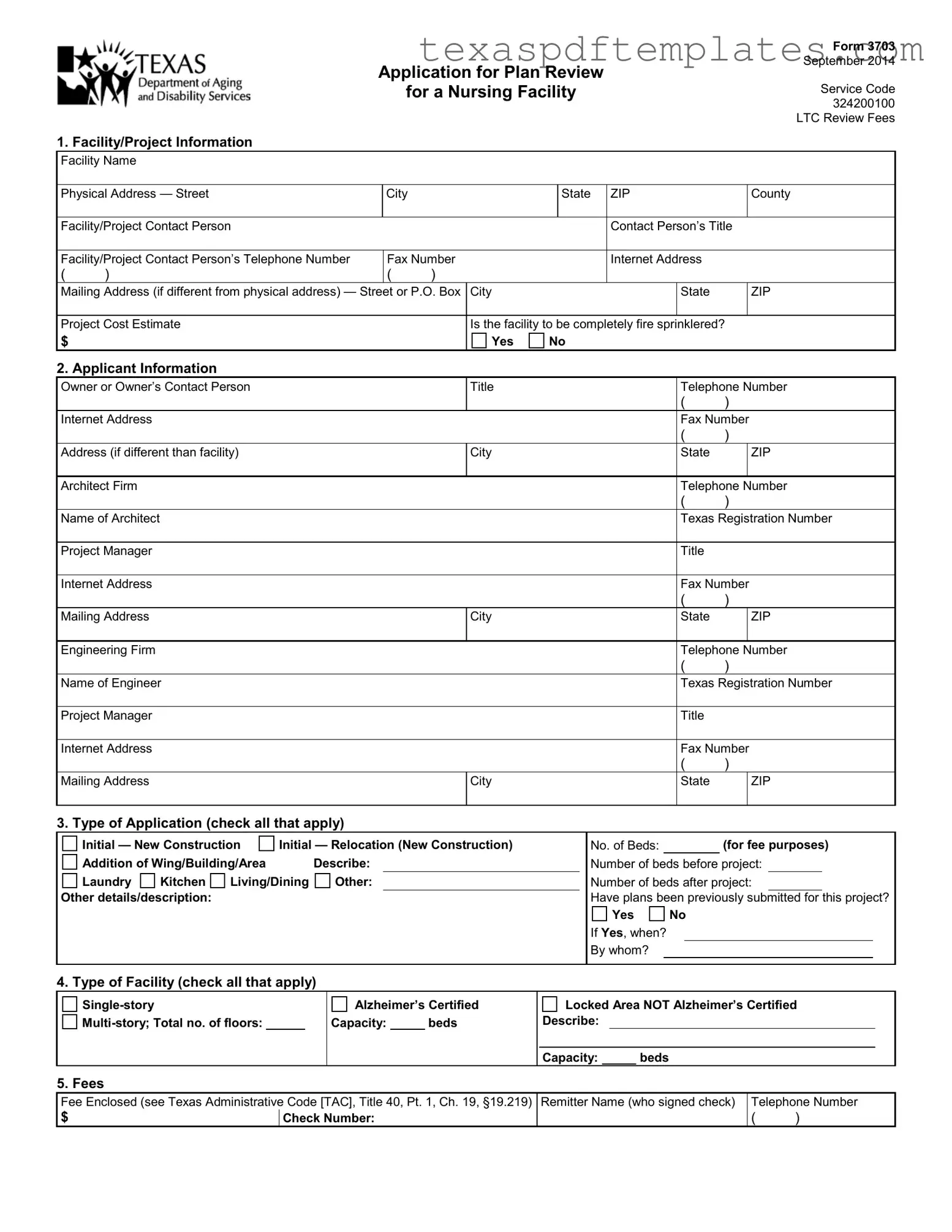 Blank Texas 3703 PDF Template
