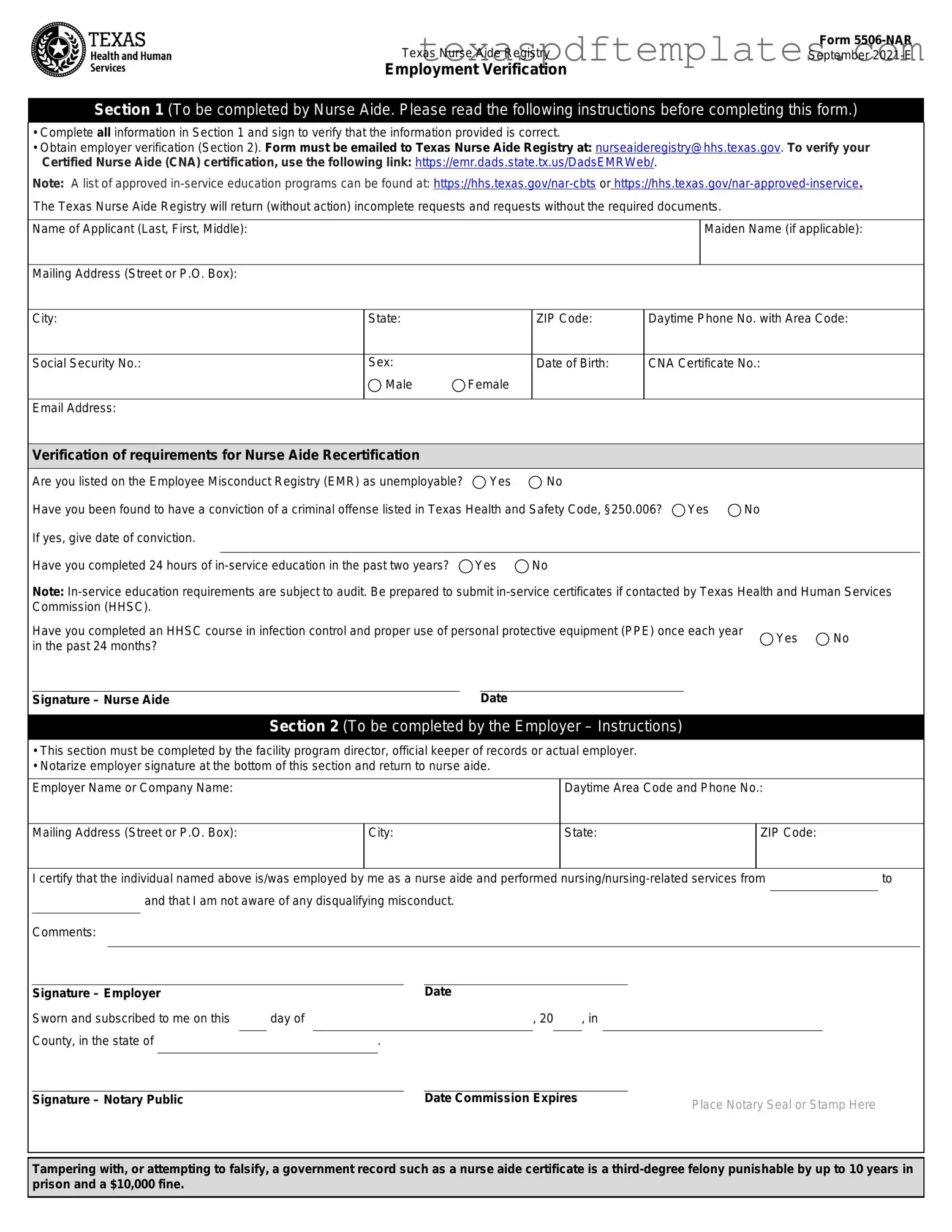 Blank Texas 5506 Nar PDF Template