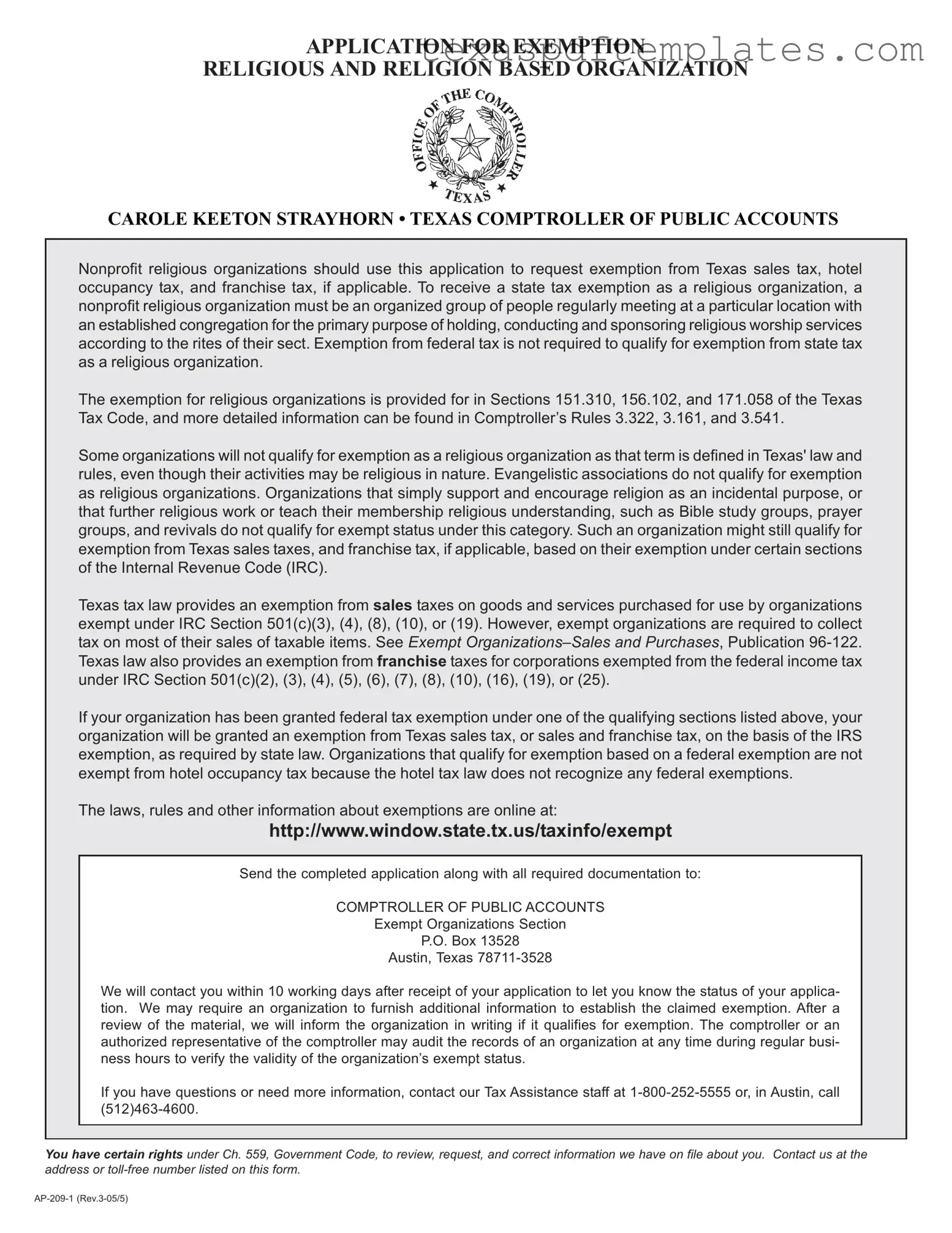 Blank Texas Ap 209 PDF Template