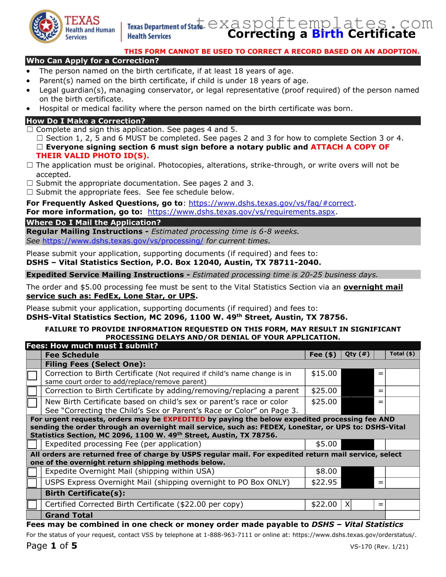 Blank Texas Certificate Birth PDF Template