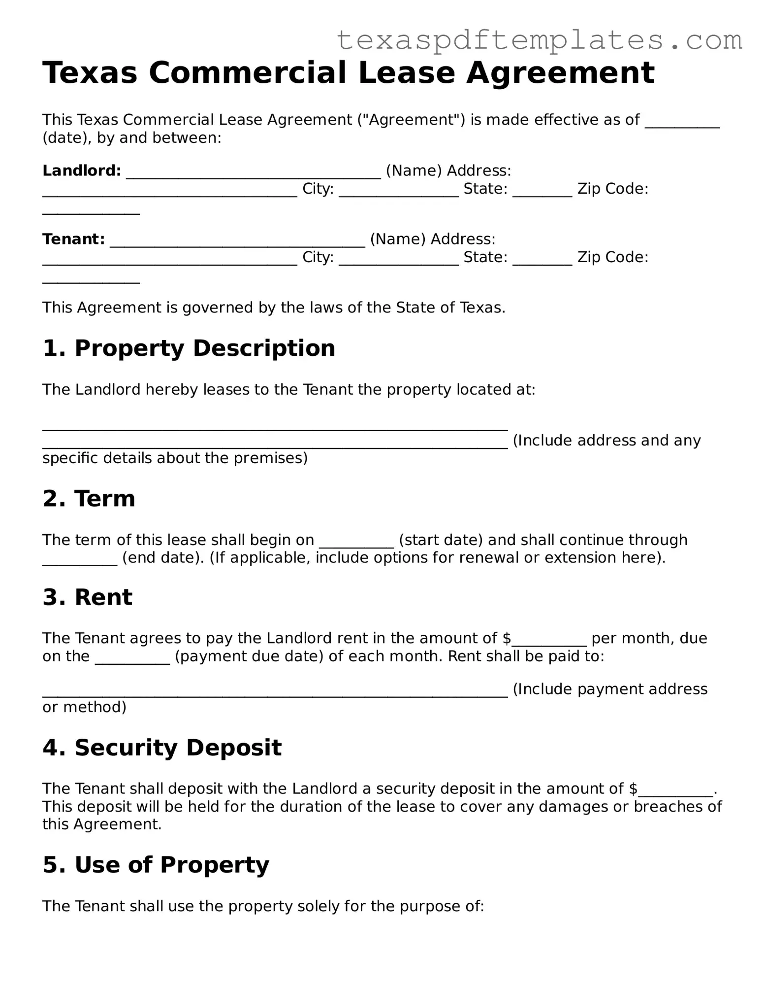 Attorney-Approved Texas Commercial Lease Agreement Template