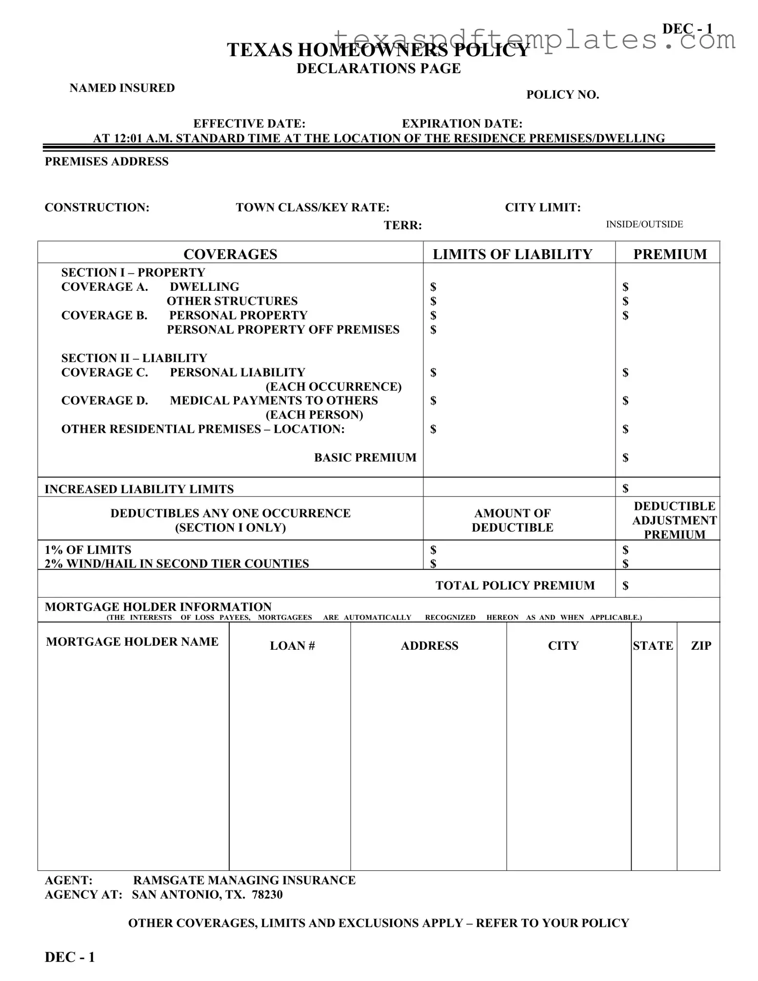 Blank Texas Dec 1 PDF Template