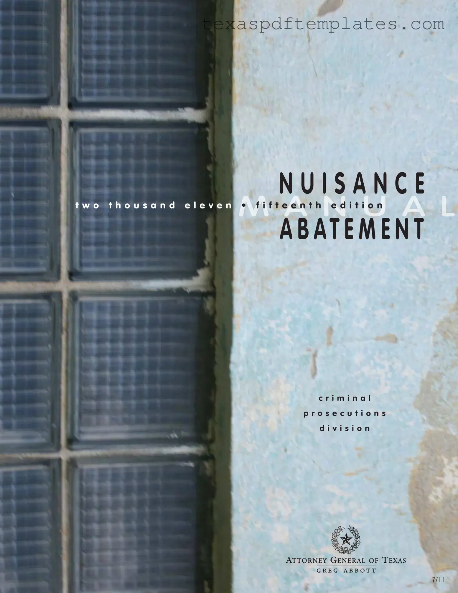 Blank Texas Nuisance Abatement PDF Template